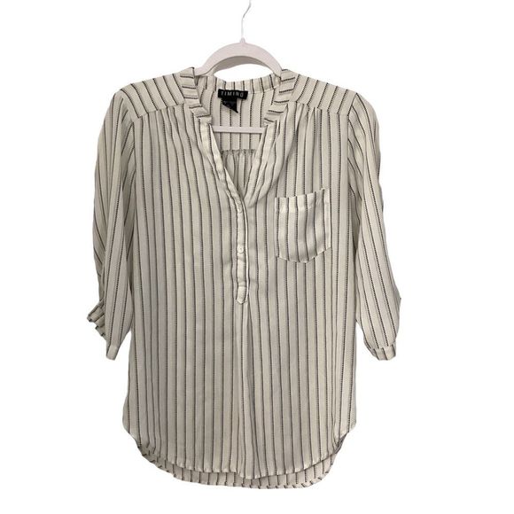 Timing Striped Blouse With 3/4 Length Sleeves | Size S - Picture 1 of 4